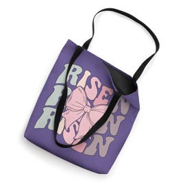 Risen Christian for Women Easter Retro Bow He Is Risen Tote Bag
