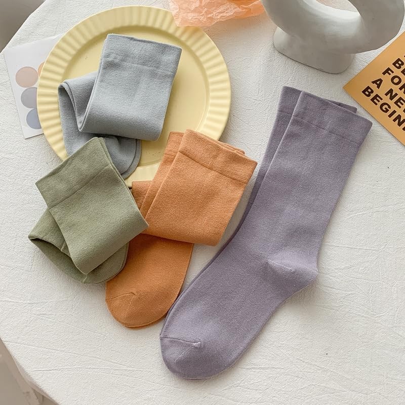 [Plus Nao] プラスナオ クルーソックス レディース 靴下 ソックス シンプル 無地 カラバリ豊富