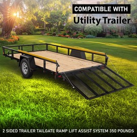 G-PLUS Trailer Tailgate Liftgate Ramp Lift Assist System Fit Wide Range of Trailers,Fit 350 pounds Trailers with Side Rails Between 10 and 24 inches and Tailgate Heights Between 4 and 6 feet Yellow