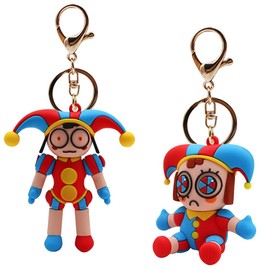 HGSHUO Circus Keyring Carnival Decoration Party Bag Carnival Party Gifts Clown Keyring Children's Birthday Children's Birthday Favours, red