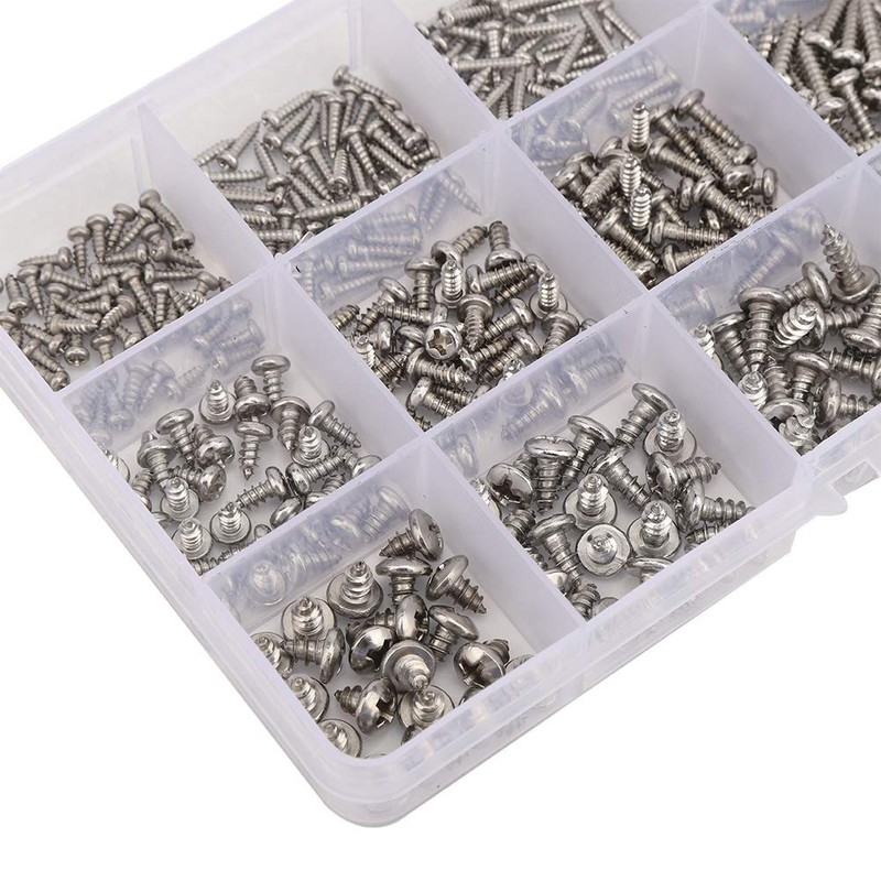 500pcs Phillips Head Micro Screws, M2 M3 M4 Assorted Screw