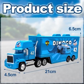 Mccquueen Cars Toy, Mccquueen Transporter Truck Toy Cars Mini Push and Go Car Toy Vehicle Car Toys Pull Back Cars Pull Back Friction Inertia Vehicles for Kids Birthday Gift (Blue)