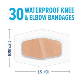 Nexcare Waterproof Clear Bandages For Knee And Elbow, Stays On Skin In The Bath, Shower Or Pool, 2.38 x 3.5 in, 30 Count