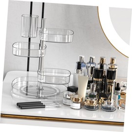 PACKOVE Capacity Decorative Cosmetics Organizer Storage Box Rotating Makeup Holder for Dressing Table Bathroom Space Saving Design Smooth Polishing Easy
