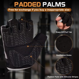 Sunnex Gym Gloves for Men and Women, Training Gloves, Fingerless Weight Lifting Gloves, Lightweight Breathable Fitness Gloves, Sports Gloves for Training,