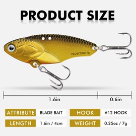 TRUSCEND - anzuelo de hoja para lubina, trucha lubina, sistema de cucharas giratorias bidireccionales, spinners de pesca para jigging, señuelos de pesca bien hechos de cola de gallo con cuerpo y hoja