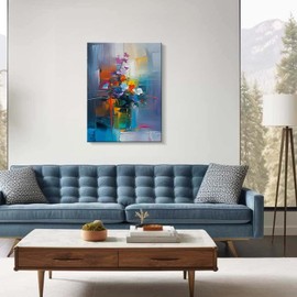 Framed Artwork Canvas Wall Floral Bathroom Bedroom Modern Wall Decor 12x16 Inch Print for Kitchen Home Decor