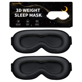 3D Sleep Mask for Women Men Weighted Sleeping Mask 2 Pack (Black,Black)