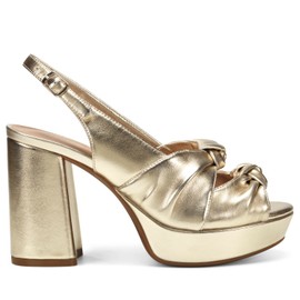 Aerosoles Women's Nadia Heeled Sandal, Soft Gold Vegan, 12