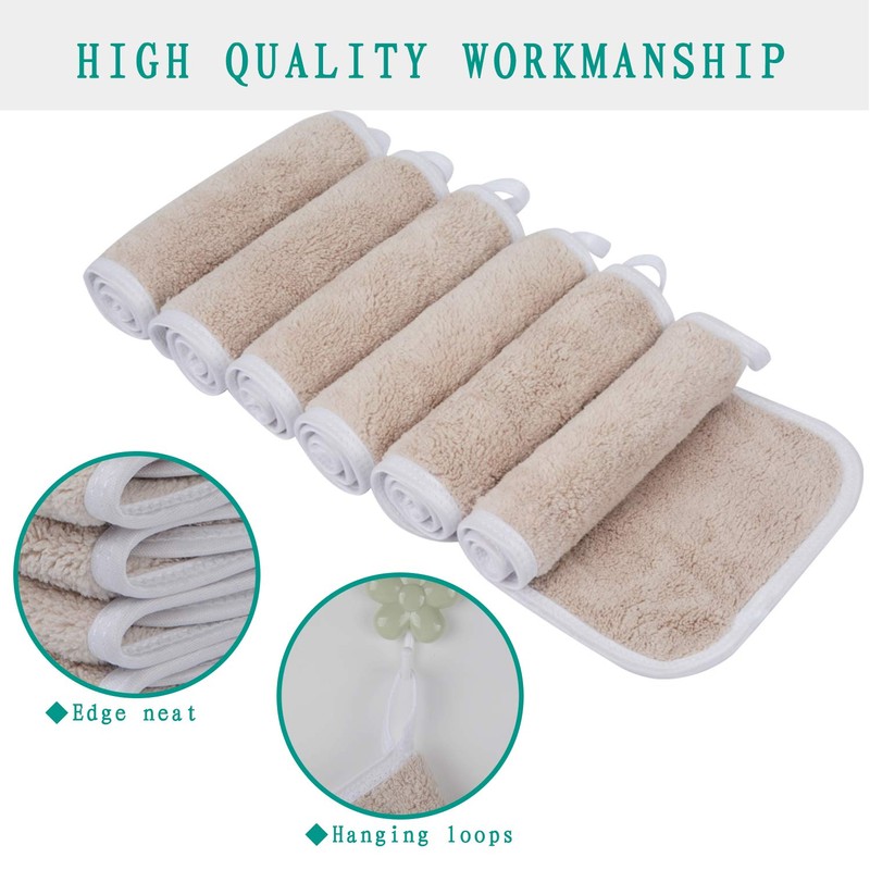 KinHwa Microfibre Face Cloths, Make-Up Remover Cloths, Washable Make-Up Wipes,