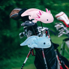 Lilizzhoumax Driver/Fairway Wood Head Cover - Pink, Axolotl Cute Animals Golf Club Head Cover, Golf Driver Headcover Funny - Fits Driver/Fairway Wood Golf Clubs Golfer Gift for Men