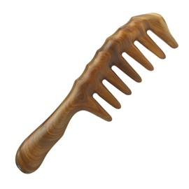 Ipetboom Natural Green Sandalwood Comb Scalp Massager Hair Comb for Dandruff Massage