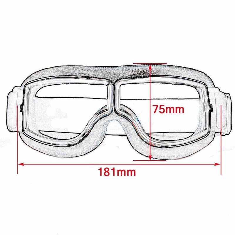 TDR WWII Style Aviator Goggles - Adjustable, Windproof, Safety Enhanced,