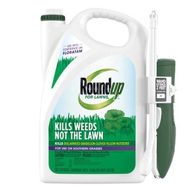Roundup For Lawns4 Ready to Use - For Use on Southern Grasses, For Use on Bluegrass, Fescues, and Perennial Ryegrass, Kills Over 90 Weed Types Including Dandelion, Clover, and Nutsedge, 1 gal.