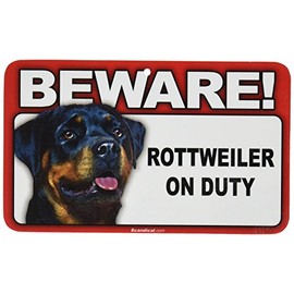 Scanical Beware Guard Dog on Duty Sign - Rottweiler