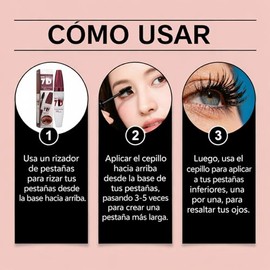 7D Máscara de Pestañas Impermeable con Fibras - Volumen y Larga Duración, Rizado y Levantado, Fórmula de Secado Rápido y Antimanchas, Efecto...       