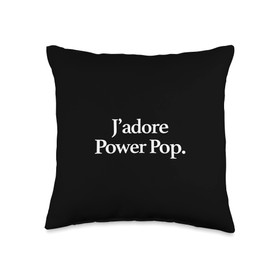 J'adore Music J'Adore (I Love) Power Pop, Funny Minimalist Throw Pillow, 16x16, Multicolor