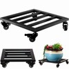 Large Metal Square Plant Caddy with Wheels 13.6” Iron Wrought