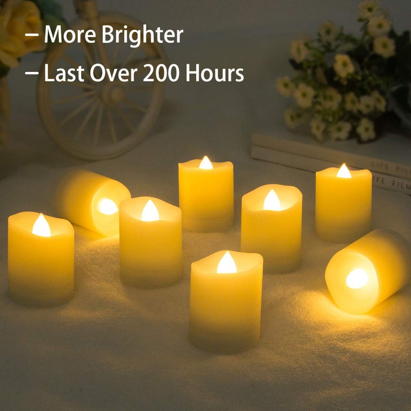 Flameless Candles Tea Lights with Remote Votive LED Flickering Tea