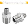 sourcing map 304 Stainless Steel Hex Reducer Pipe Fitting 1/2
