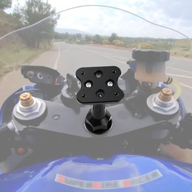 xitomer Motorcycle Steering Stem GPS Mount Bracket AMPs Fit for GSX-R750 60-19/ GSX-R1000 06-18 / ZX-6R 05-12 / YZF-R1 98-20, Compatible with Garmin Mount Phone Mount Navigator Mount
