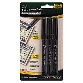 Smart Money Counterfeit Bill Detector Pen for Use w/U.S. Currency, 3/Pack, Sold as 1 Package