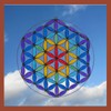 Suncatcher window decoration “flower of life” in the 7 chakra