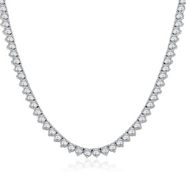 Tennis Necklace for Women and Men 18K Yellow Gold Plated Cubic Zirconia Chain, 4mm Round Cut CZ Chain Size 20inch