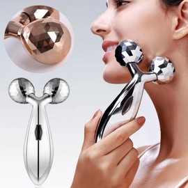 3D Face Lifting Body Massage Roller Facial Massager Gua Sha Gold 4ea