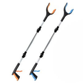 OITUGG Pack of 2 Grabber Tongs for Seniors - 91 cm Grabber with Magnetic Tips and 90° Rotating Head - Rubbish Tongs with Ergonomic Handle - Telescopic Gripper for Seniors - 35.8 Inch Grab Arm