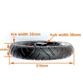 200x35 Pneumatic Tyre Use Nylon Hub Fit M8 or M6 Axle 8" Air Wheel for Scooter Replacement 8 Inch Inflatable Wheel Tube (M8)