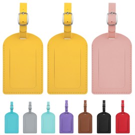 jealkip Luggage Tags for Suitcase Travel Bag Labels Privacy Protection Luggage Tag for Baggage PVC Baggage ID Label Tags 2 Pack Yellow+Pink