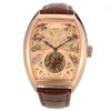 FORSINING Full automatic Mechanical Barrel Shaped Leather Band Men Watch(Rose