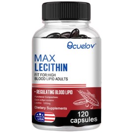 Lecithin Supplement - Cholesterol Supports cardiovascular and heart health, repairs damaged cell membranes and delays aging, 120 tablets / 레시틴 보충제 - 콜레스테롤 심혈관 및 심장 건강을 돕고 손상된 세포막을 복구하며 노화를 지연시킵니다., 120정