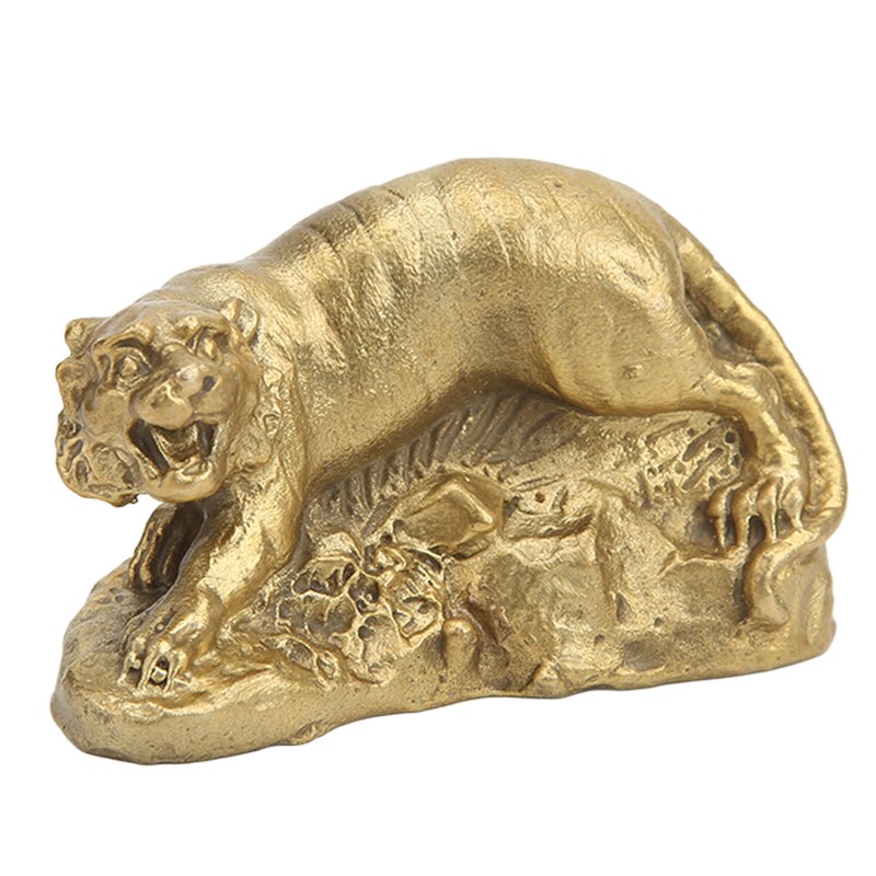 Brass Tiger Statue Ferocious Tiger Durable Brass Rustproof Durable Sturdy