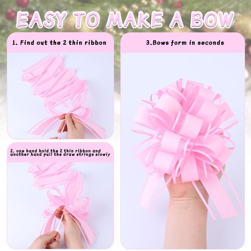 FORBINBO 6Pcs 6inch Pull Bow Gift Wrapping,Pull Bow For Gift