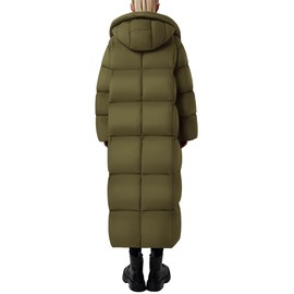 PRETTYGARDEN Women's Winter Long Puffer Coats Hooded Zip Up Casual Thickened Down Jackets Trendy Warm Clothes Outerwear (Army Green,Medium)