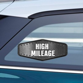 Makoroni HIGH Mileage Runner Sport, CAR Magnet-Magnetic Bumper Sticker 3x7.5 or 4x9.5 inc., DesW80