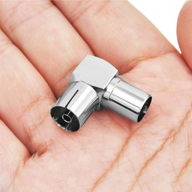 VOANZO 4pcs F Type Female to Male Adapter Right Angle Coax Connector F Male to Female Coaxial RG6 Adapter for Coax Cable and Wall Plates Coax 90 Degreer