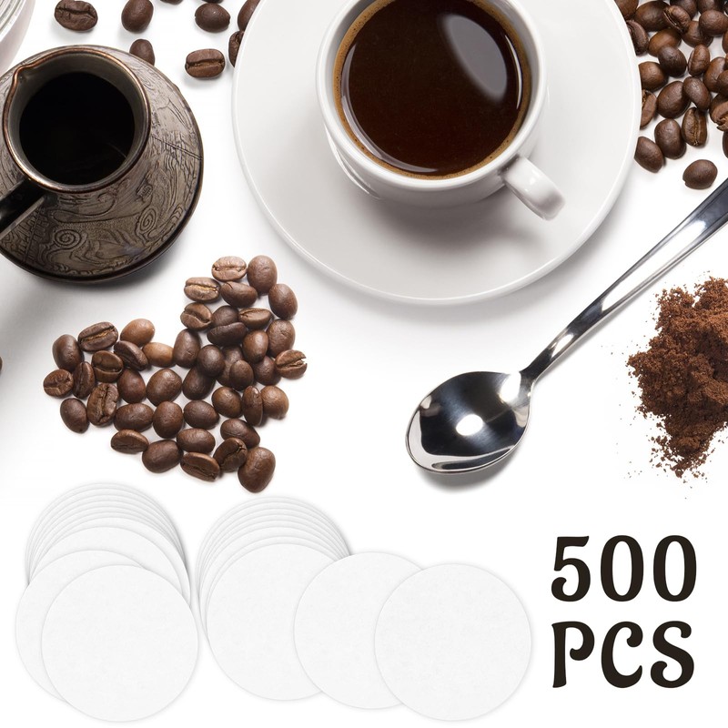 LPZMPZ Pack of 500 Filter Paper Coffee Filters Round Unbleached