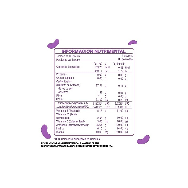 PROMINENT QUOD Probióticos Prebióticos para Mujeres Vitaminas E B5 D