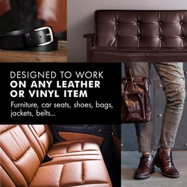 FORTIVO Leather Recoloring Balm, Color Restorer for Couches and Car Seats, Leather Scratch Remover and Dye, 10 oz