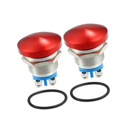 REPAIROCK Waterproof IP65 Momentary Mushroom Head Shape Push Button Switch for Car Metal 16mm 3A 250V Push Button Switch Red (Set of 2) Auto Replacement Parts