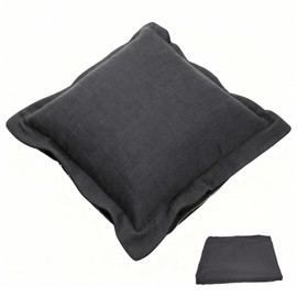 MFPMTUXO Puff Ottoman Cushion Cover,Waterproof Cover Replacement for Puff Ottoman Pillow,Olefin Cover Only,Cushion Not Included (Dark Grey)
