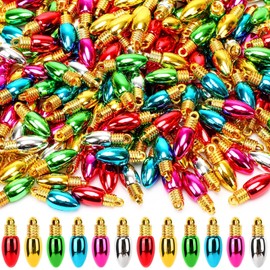 Jansun 200Pcs Christmas Balls Ornaments Mini Plastic Bulbs Beads Hanging Balls for Christmas Tree Pendant Ornaments Jewelry Making Holiday Party Decoration