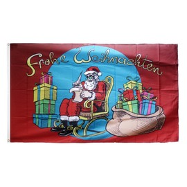 Flaggenfritze Flag Santa Claus Merry Christmas + Free Sticker