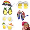 6 Pairs Hawaiian Glasses Novelty Party Sunglasses, Hawaiian Paper Glasses