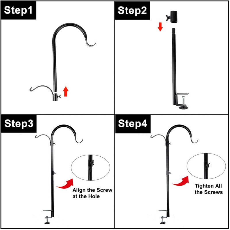 WOSIBO Three Span Deck Hook, 37 Inches Deck Bird Feeder