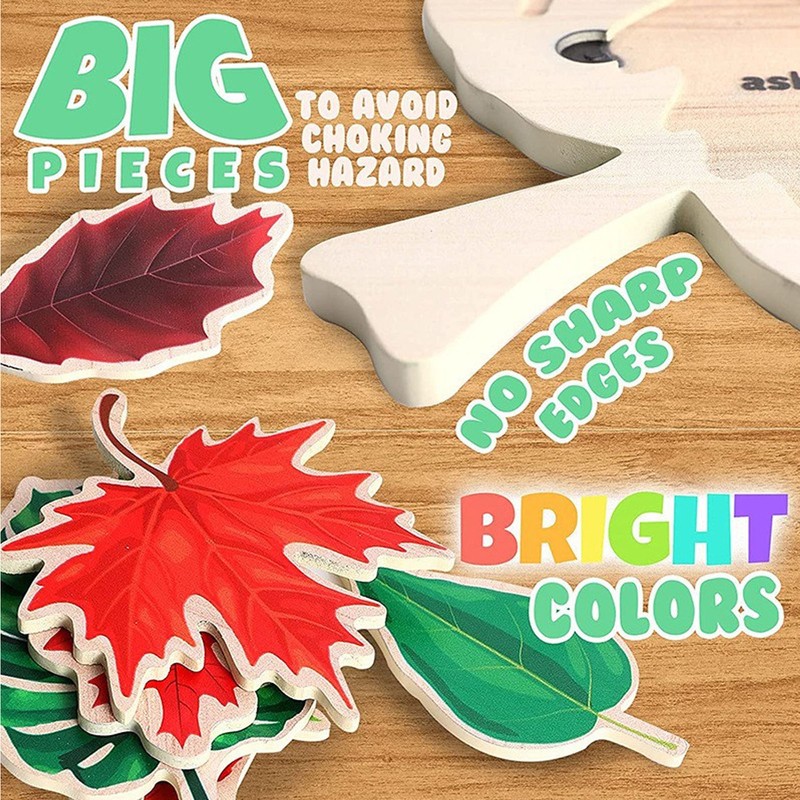 Wooden Leaf Shaped Puzzle Children Party Funny Jigsaw Puzzles Educational