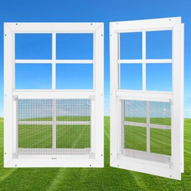 21”×14” Shed Window, Flush Mount Window with Clear Tempered Glass, Household Metal Sliding Window, Small Window for Shed Replacement Barn Garage Basement Greenhouse Poultry Pet Cabin Treehouse, 2 Pack